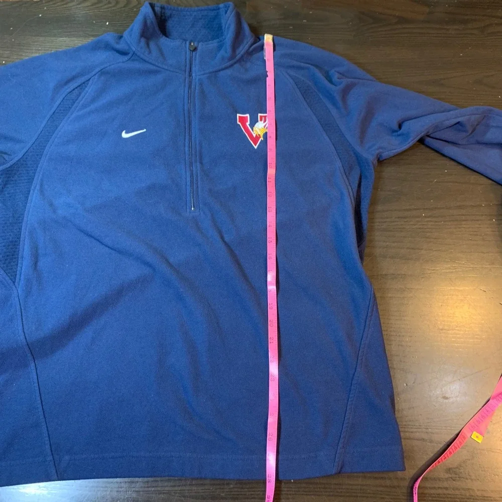 Nike Fit Therma Vikings V Pullover 1/4 Zip Fleece Blue Lage‎ Mt Pleasant PA Alum